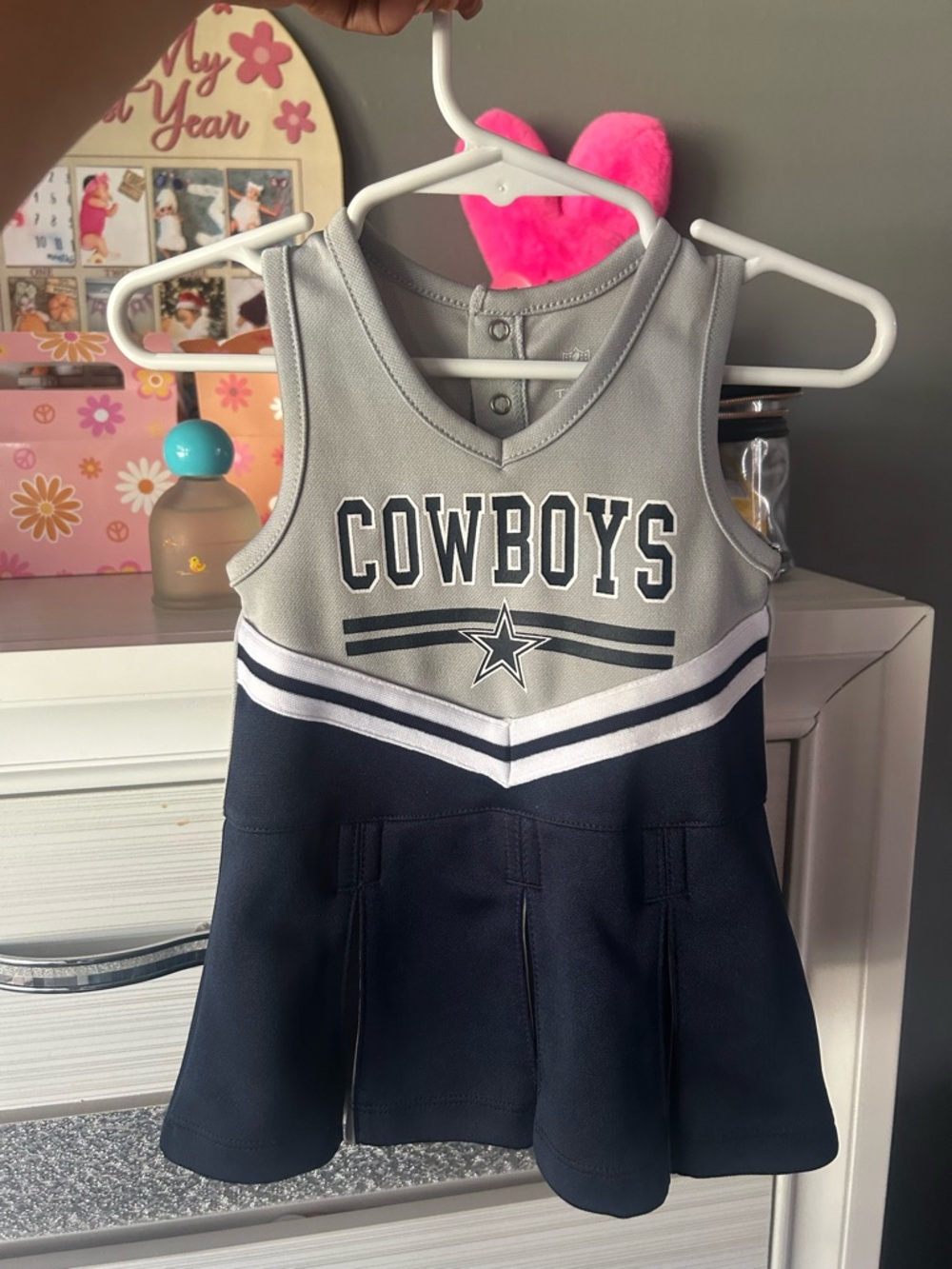 Dallas Cowboys Girls Cheer Dress - Gray & Navy
